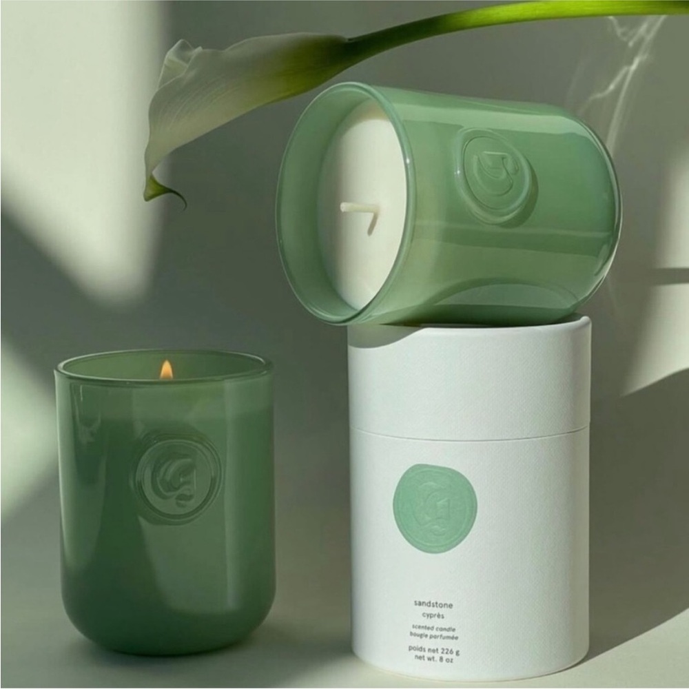 Glossier Sandstone Green Candle